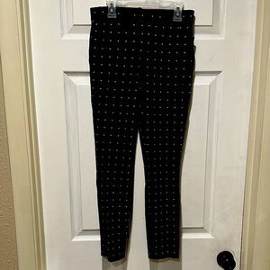 GAP Black Skinny Ankle Pants with White Dots. Cute & Preppy! Sz 00 (Sz 2).